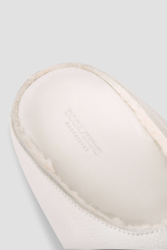 BODA Shearling Mules: Skull White