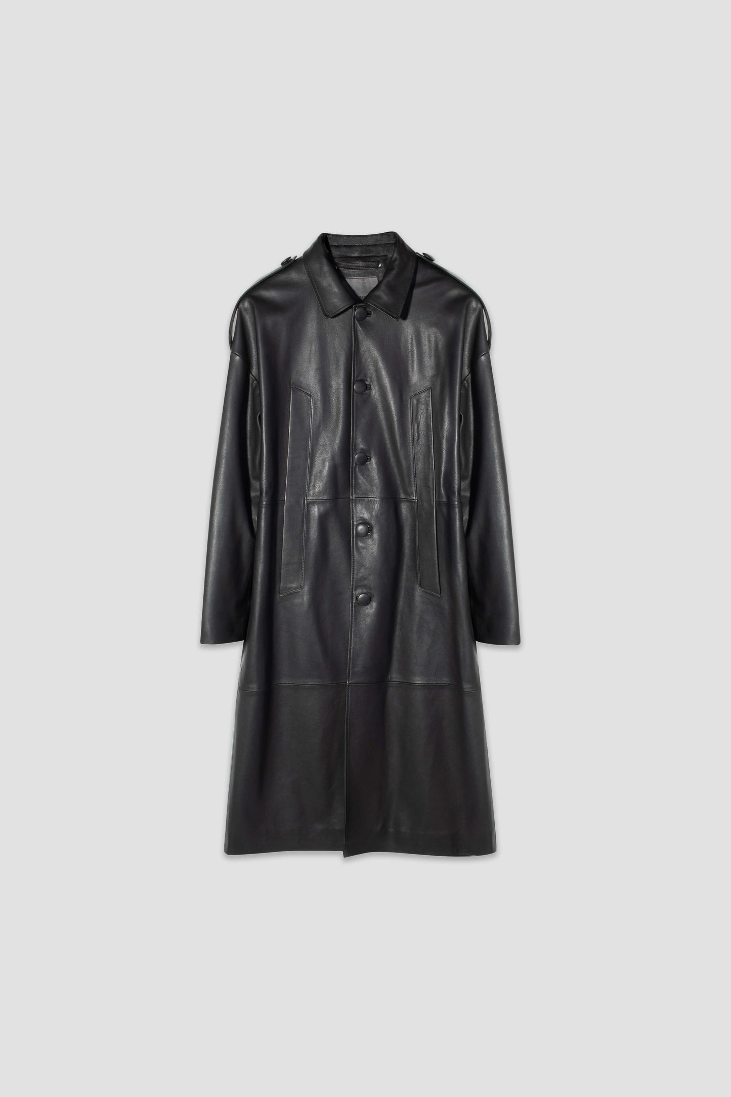 Drop Shoulder Leather Trench (Man)