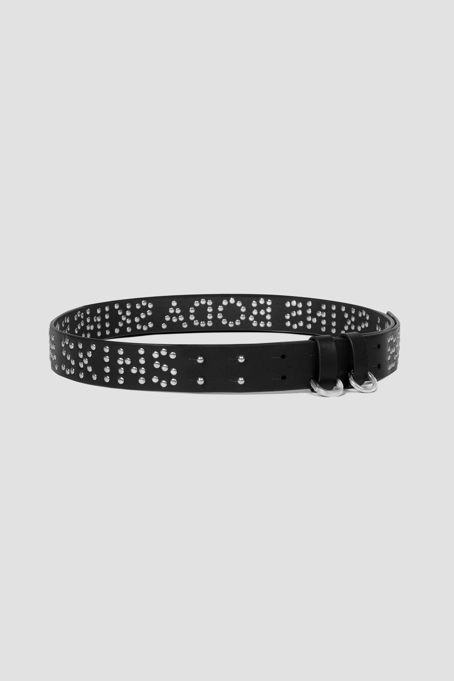 Studded Logo Saddle Pin Belt