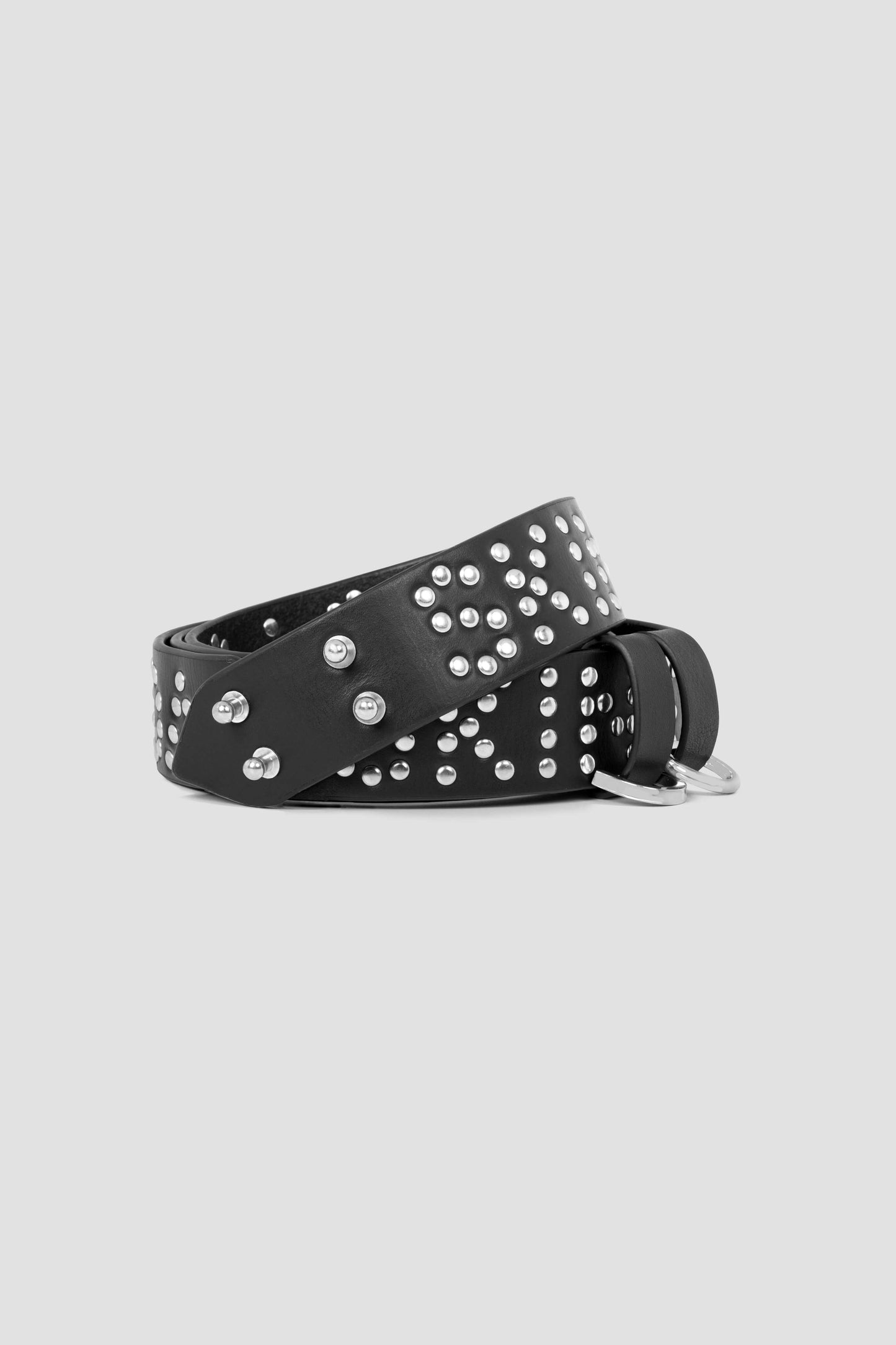 Studded Logo Saddle Pin Belt