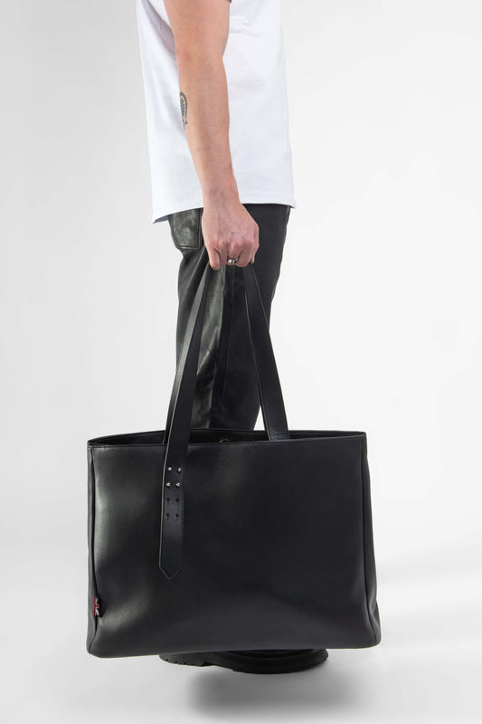 Leather Tote Bag: Spaceman