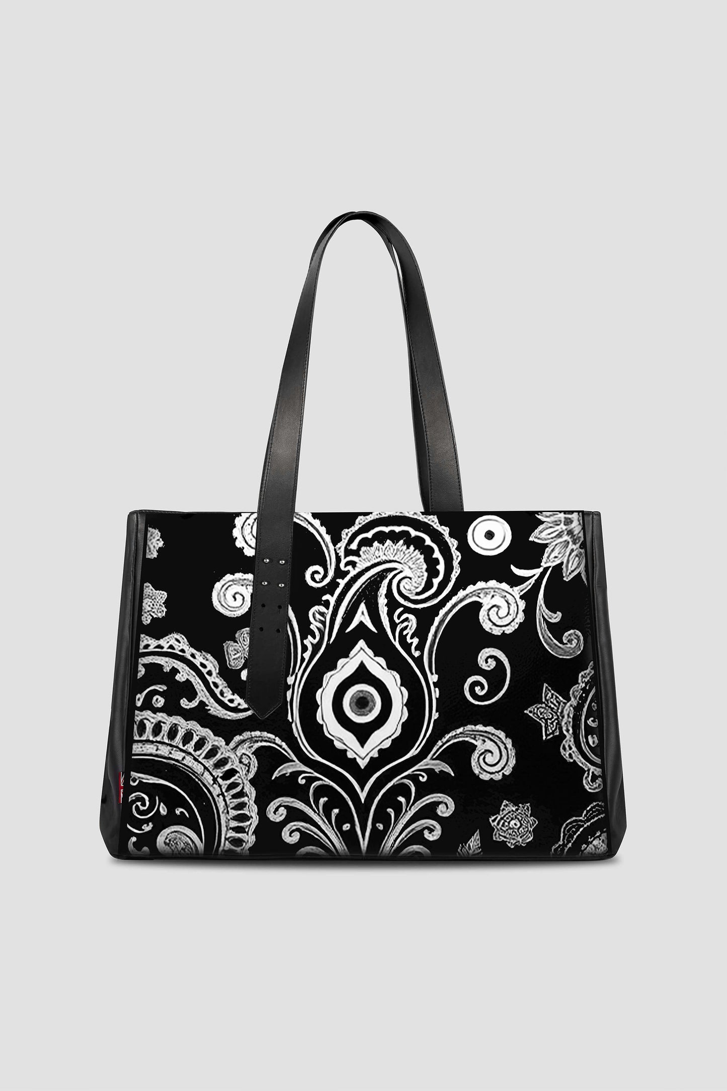 Leather Tote Bag: Paisley